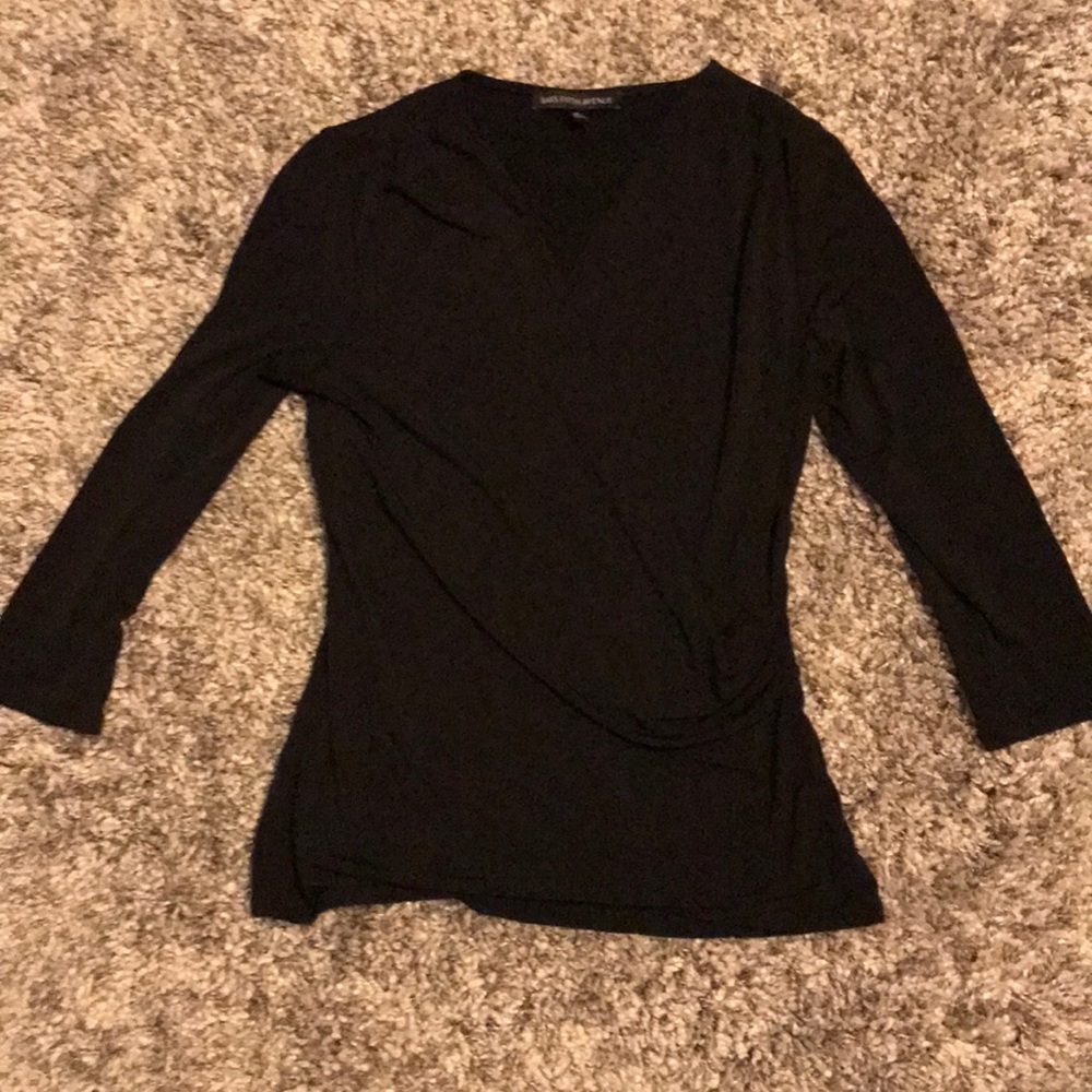 Saks fifth avenue black drape blouse